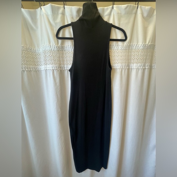 NWOT Zara Turtle Neck Black Dress Ribbed Knit (L) - Picture 6 of 8